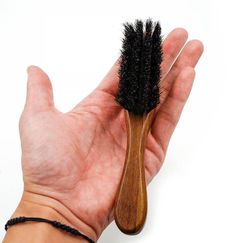 Menesia Small Beard Brush with Handle for Men, Travel Boar bristle Hair Beard Grooming Brush (Snake) - Image 3